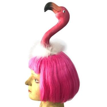 Imagem de Máscara de cosplay de Halloween Latex Animal Pink Flamingo - yiweisai