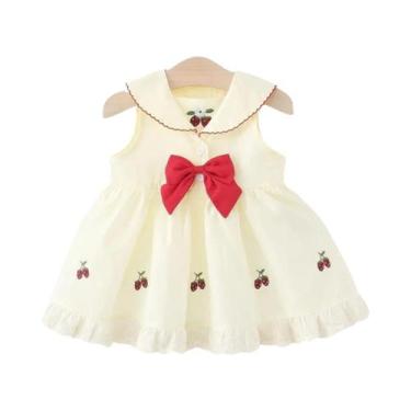 Imagem de Vestido De Princesa Vermelho Sem Mangas Em Algodão Para Meninas, Festa