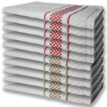 Imagem de 10 Panos De Prato Atoalhado Felpudo 5 5 Marrom - TOALHAS SHOW