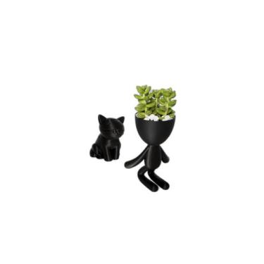 Imagem de Bob Abraçando e Mia Sentada - Pet Family, Preto
