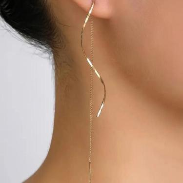 Imagem de Brincos Longos Com Franjas Para Mulheres, Moda Coreana, Joias Para Fes