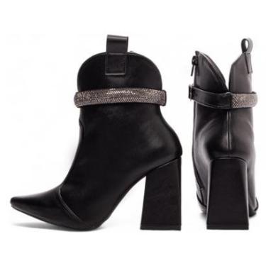 Imagem de Bota Cano Médio Bico Fino Salto Alto Grosso Bloco Feminina 12cm Torricella-Feminino