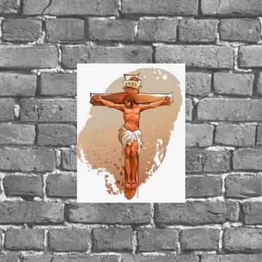 Imagem de Placa Decorativa Jesus Cruxificado 18x27cm