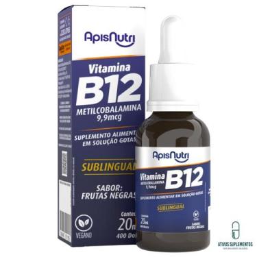 Imagem de Suplemento Líquido de Vitamina B12 Metilcobalamina em Gotas 20mL APISN