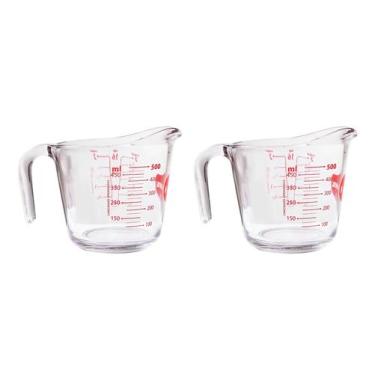 Imagem de Kit 2 Jarras Medidora 500ml Marinex Com Alça Vidro Temperado - Nadir F