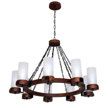 Imagem de Lustre Muller Country Redondo 9 Lâmpadas Envelhecido 1109e