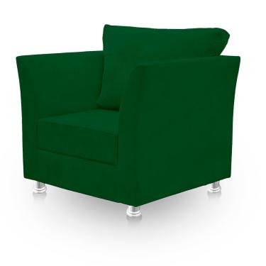 Imagem de Poltrona Decorativa Lisboa Para Sala E Quarto Suede Verde Sonho Das Poltronas