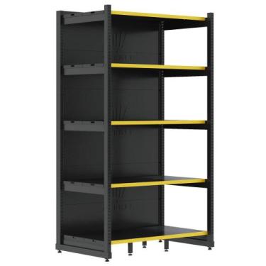 Imagem de Rack Fit Parede 1 Inicial 2,02X0,90X0,60 5 Bandejas Amapá, Preto Perfi