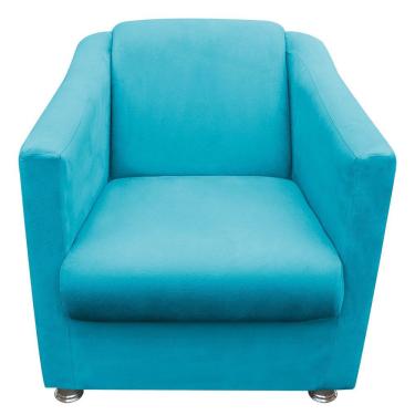 Imagem de Poltrona Decorativa Tilla Escritório Suede Turquesa Neros Interiores
