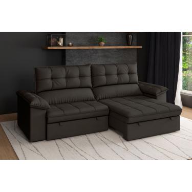 Imagem de Sofá 6 Lugares Luizzi Capri Slim Retrátil Reclinável Suede 290cm