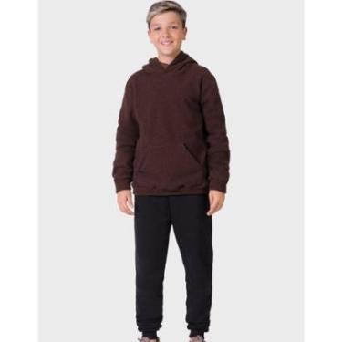Imagem de Calça Moletinho Punho Com Bolso Inverno Quentinho Moda Dia a Dia Frio - Masculino 4 a 18 anos-Masculino