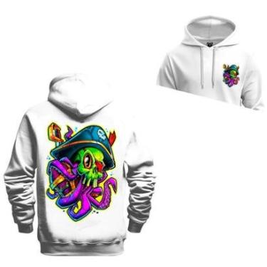 Imagem de Moletom Canguru Blusa De Frio Confortável Estampado Polvo Frente Costas-Unissex