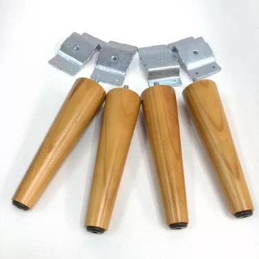 Imagem de Conjunto 4 Pés Palito Madeira Maciça De Móveis De 30 Cm - Casal Decor