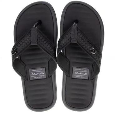 Imagem de Chinelo Masculino Cartago Coimbra Ii Dedo 12285, Preto pto grafite, 41