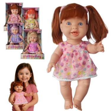 Imagem de Boneca Milkinha Colors Cabelo Colorido Fofinha Vinil Oferta - Milk Bri