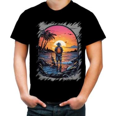 Imagem de Camiseta Colorida Pesca Esportiva Pôr do Sol Peixes 8 - Kasubeck Store