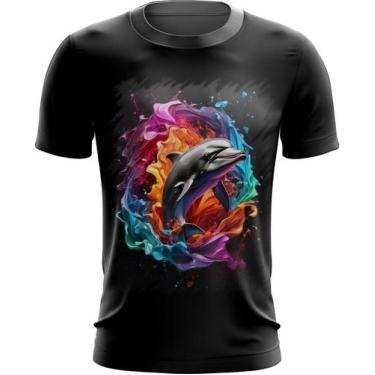 Imagem de Camiseta Dryfit Golfinho Inteligência Arte Pintura 3 - Kasubeck Store®