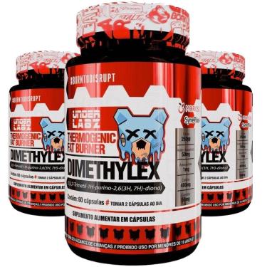 Imagem de Kit 3 Termogênico Dimethylex Under Labz Emagrecimento 60caps-Unissex