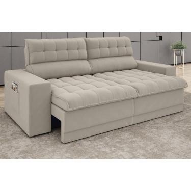 Imagem de Sofá Omega 2,00m Assento Retrátil e Reclinável Velosuede - NETSOFAS