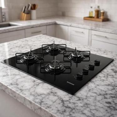 Imagem de Cooktop a Gás Itatiaia Essencial 4 Bocas Bivolt com Mesa de Vidro Pret