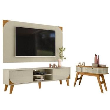 Imagem de Rack Bancada E Painel Para Tv Duna Com Aparador Estoril Cumaru Opala -