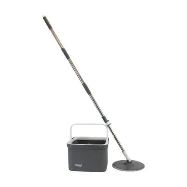 Imagem de Mop Rotatório com Balde Compacto Quadrado Cinza/Branco Sistema Intelig