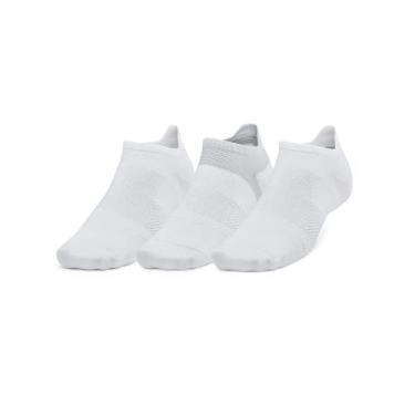 Imagem de Meia de Corrida Under Armour Run Cushion - Pacote com 3 Pares, Branco,
