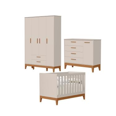 Imagem de Jogo De Quarto Para Bebe Completo 4 Portas Flip Areia