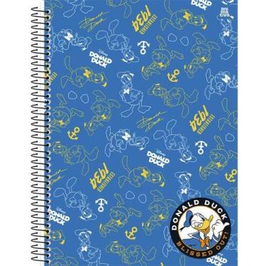 Imagem de Caderno Escolar Pato Donald 1Matéria 80Fl Adesivos Capa Dura - Animati