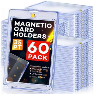 Imagem de Suporte de cartão magnético ZENOWICK 60 PCS para cartões de beisebol