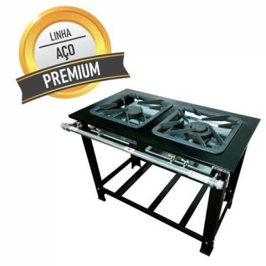 Imagem de Fogão para Cozinha Industrial 2 Bocas Queimado com Chama Dupla 40 cm S