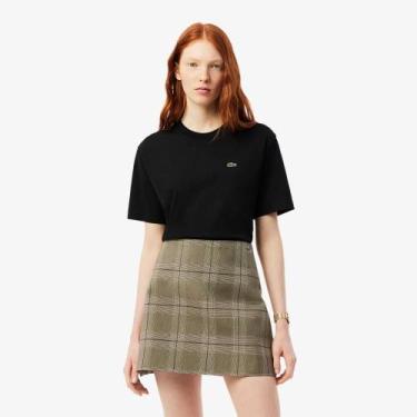 Imagem de Camiseta de Algodão com Caimento Relaxado - LACOSTE, 34, Preto