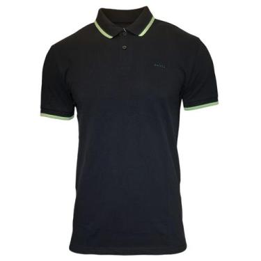Imagem de Camisa Polo Masculina Colcci Comfy Com Detalhe Em Listras, Preto, GG