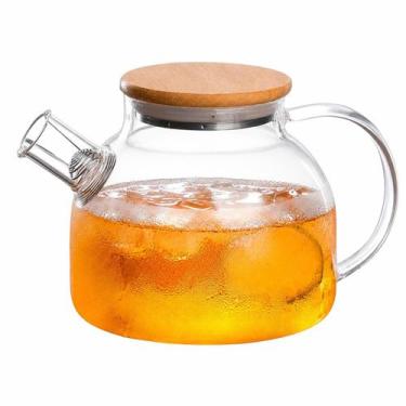 Imagem de Chaleira Bule de Vidro Transparente 1L em Borossilicato Resistente a C