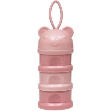 Imagem de Potes empilhaveis para leite em po e snack rosa 16234 - BUBA MOAS