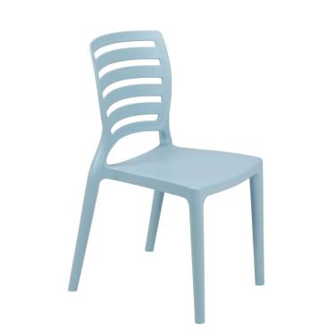 Imagem de Cadeira Infantil Empilhável Sofia Infantil em Polipropileno Azul Pastel com Pés Antiderrapantes Tramontina