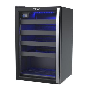 Imagem de Adega Venax Piubella Cave100 82L para 24 Garrafas Porta de Vidro Duplo Blue Light 220V