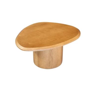 Imagem de Mesa de Centro Sheldon Orgânica Tampo MDF Base Madeira 84x69x44cm Nogal Marrom Sheldon