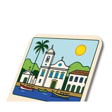 Imagem de Imã Geladeira Do Brasil Litoral Paraty RJ 5x5cm De Metal - M-Planner