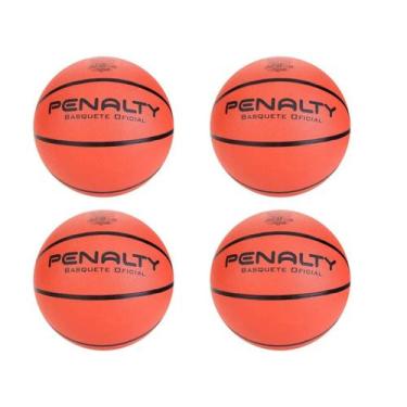 Imagem de Kit 04 Bolas de Basquete Penalty Oficial Playoff IX, Laranja, Unico, H