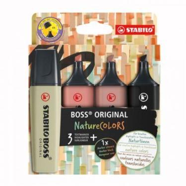 Imagem de Pincel marca texto Boss Nature Colors 70/4-2-3 - estojo com 4 cores - 