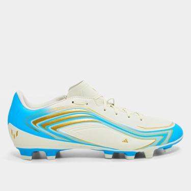 Imagem de Chuteira Campo Adidas F50 Messi Club, Bege, Azul, 44