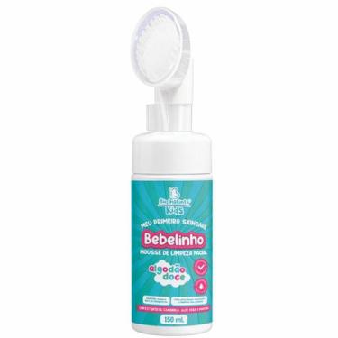 Imagem de Mousse Limpeza Facial Infantil Bebelinho Algodão Doce 150ml com Escovi