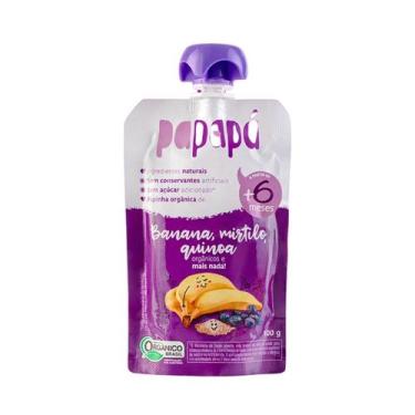Imagem de Papinha Infantil Orgânica Banana Mirtilo e Quinoa Sem Açúcar - Papapá 