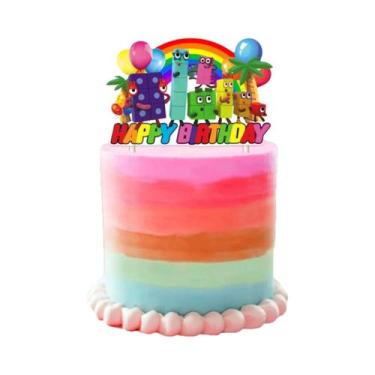Imagem de Decoração De Festa Com Blocos De Números, Toalha De Mesa, Copo, Prato,