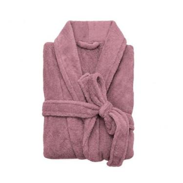 Imagem de Roupão de Banho Feminino M Microfibra Camesa Rosa Malva