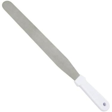 Imagem de Espátula de Confeiteiro 9109 Curva 24CM em Plástico e Aço Inox Branco 
