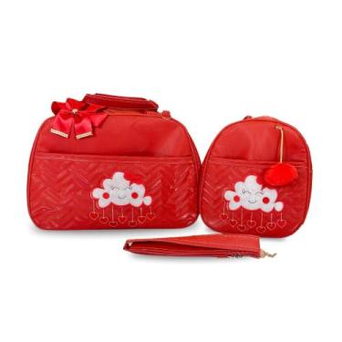Imagem de Kit Bolsa Maternidade 2 Peças Grande Impermeável + Mochila + Trocador 