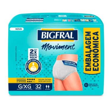 Imagem de Roupa Íntima Bigfral Moviment Unissex G/XG 32 Unidades
