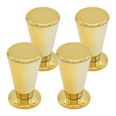 Imagem de 4 Uni Puxador Ponto 1 Furo Armario Retro Penteadeira Closet (Dourado Brilho)